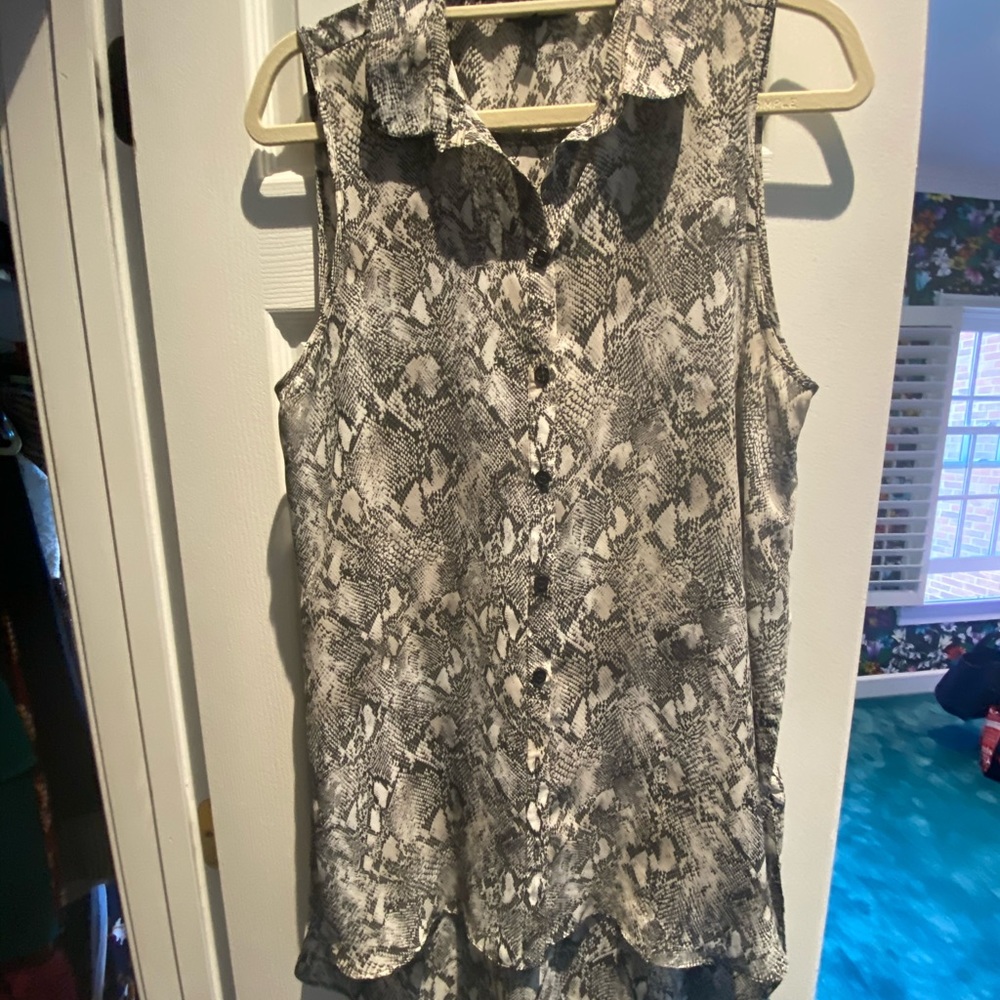 Topshop, high-low, anima print top